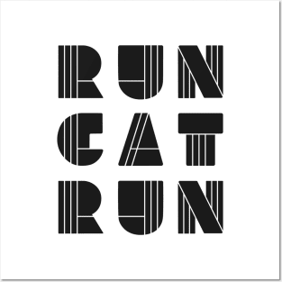 RunCatRun in black constructivist font Posters and Art